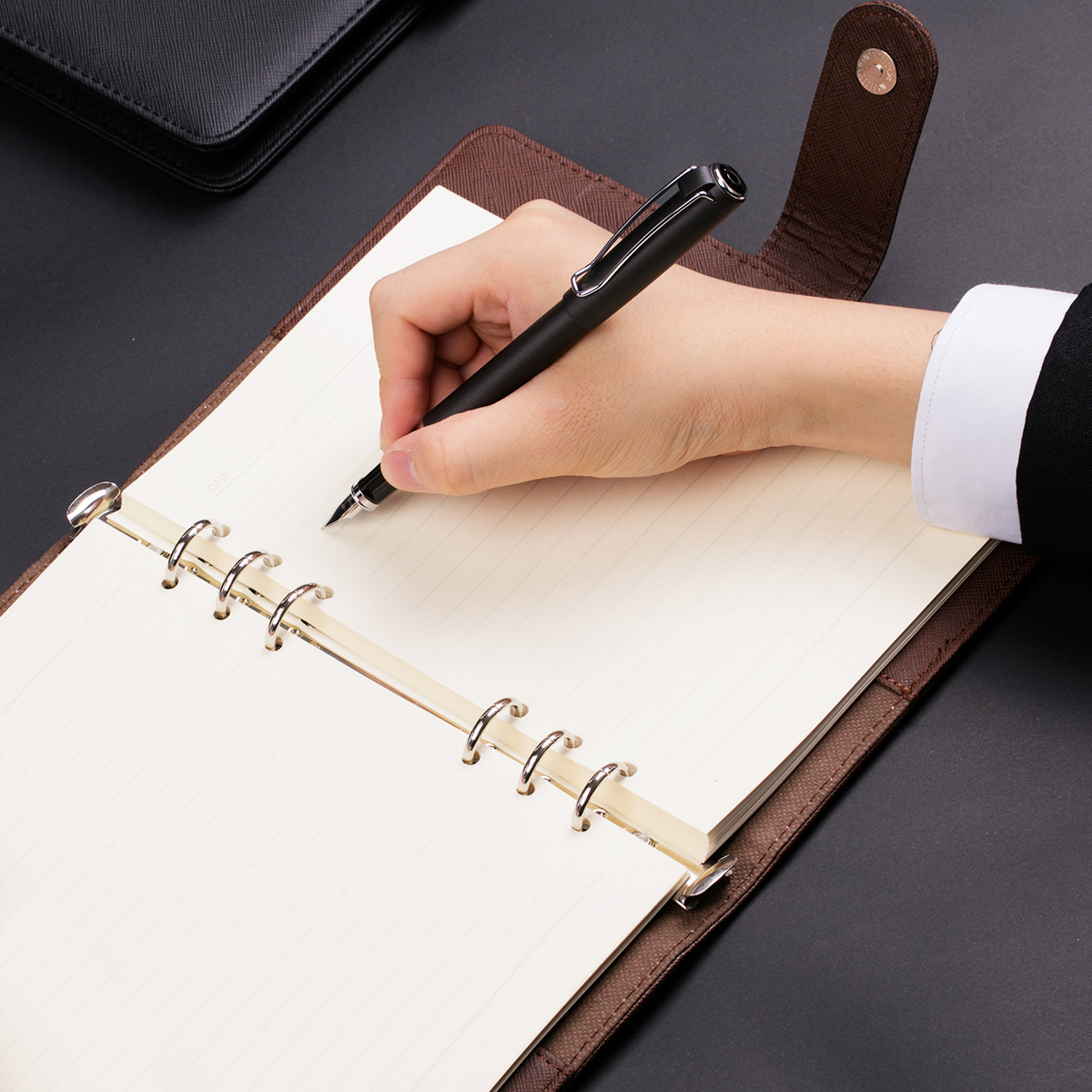 Del loose-leaf book 3151 3152 22251 loose-leaf notepad leather notebook work A5 A6 loose-leaf 6-hole business book office coil book detachable double-adhesive paper