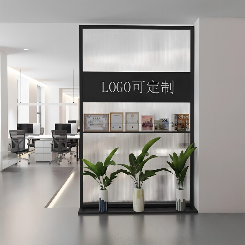 Office Partition Modern Minimalist Company Front Desk Logo Screen Background Image Wall Decoration Partitioning Partitioning Screen with Long Rainbow Glass Office Partition Modern Minimalist Company Front Desk Logo Screen Background Image Wall Decoration Partitioning Partitioning Screen with Long Rainbow Glass