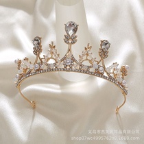 Crown Tiara Princess Childrens Hair Accessories Childrens Crystal Headband Birthday Pink Hairpin Flower Girl Performance Accessories