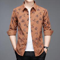 Broken Floral Long Sleeve Shirt Male Spring Autumn Season New Men Loose Casual Shirt Korean version Tide Card Casual Tip Jacket