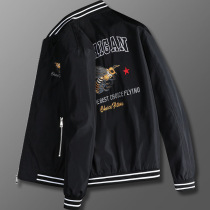 Embroidery Jacket Mens Spring Autumn Season New Mens Big Code Pilot Jacket Han Version Trend Thin style Handsome Baseball Suit