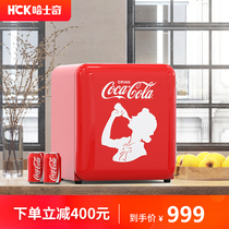 HCK Husky retro small refrigerator Coca-Cola joint single door net Red dormitory mini refrigerator Household