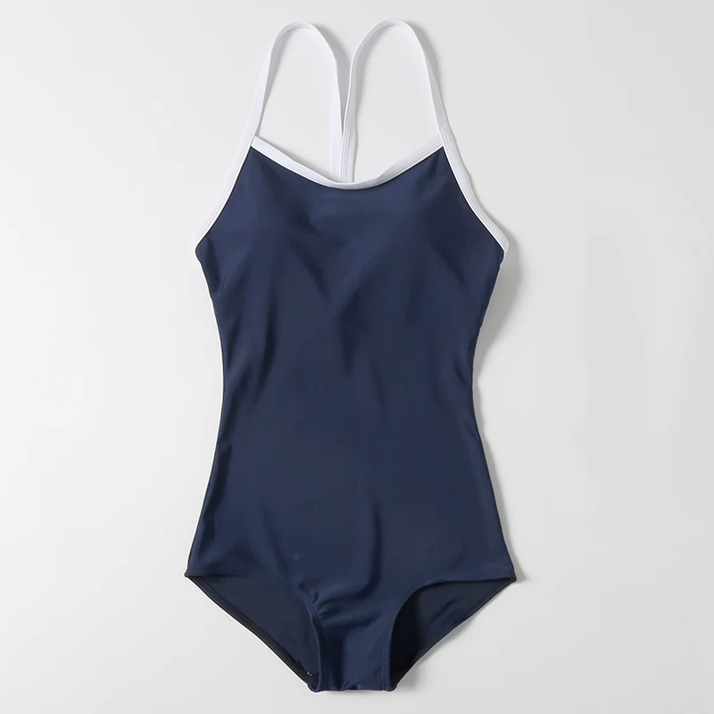 Japanese blue swimwear for students for leisure, sexy cloth, does not fade