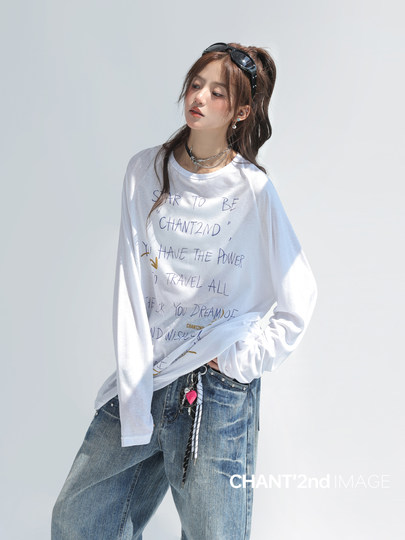 CHANT2nd Lyocell Tencel-Camiseta de manga larga para mujer, camiseta fina de verano para protegerse del sol, top holgado ligeramente transparente