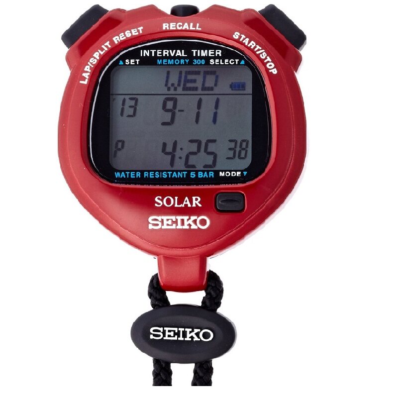 SEIKO Seiko S062 multi-function stopwatch solar electronic timer suitable for all kinds of sports stopwatch