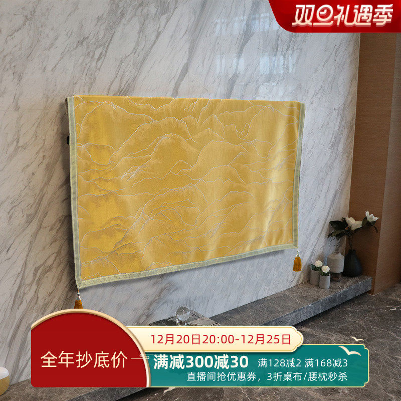 New Chinese-style TV cloth universal dust cover light luxury style 55-inch wall-mounted LCD TV cover cloth golden mountain view