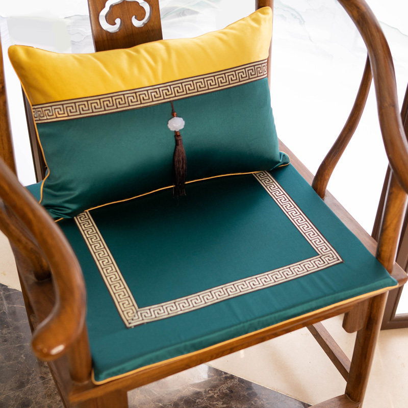 Cushion dark green sofa living room new Chinese simple mahogany chair cushion home seat lumbar cushion lumbar pillow lumbar support custom