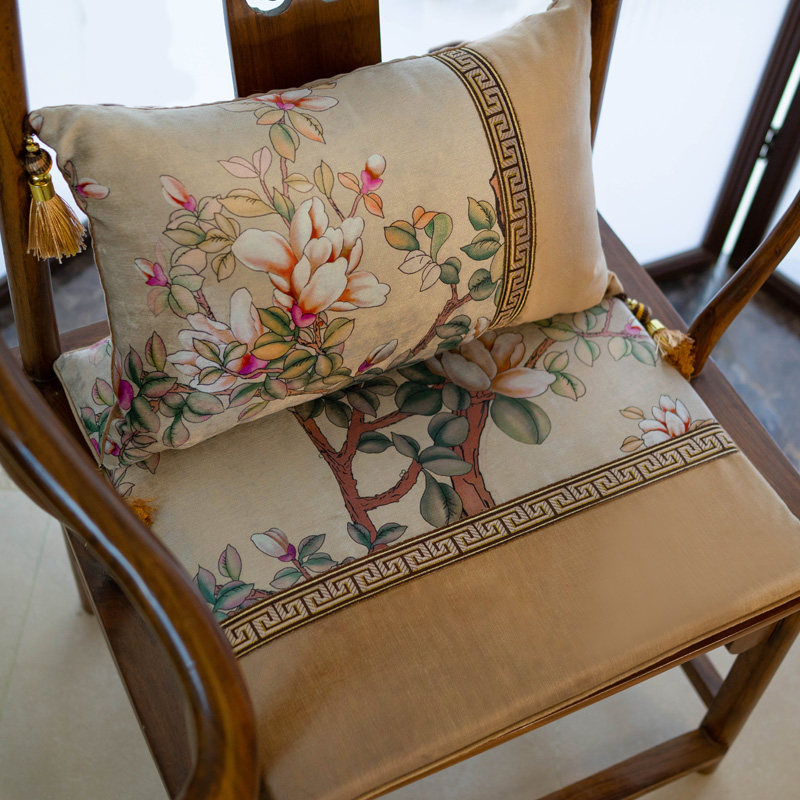Cushion European-style light luxury flower dining table cushion home sofa thickened sponge mahogany chair cushion four seasons universal custom