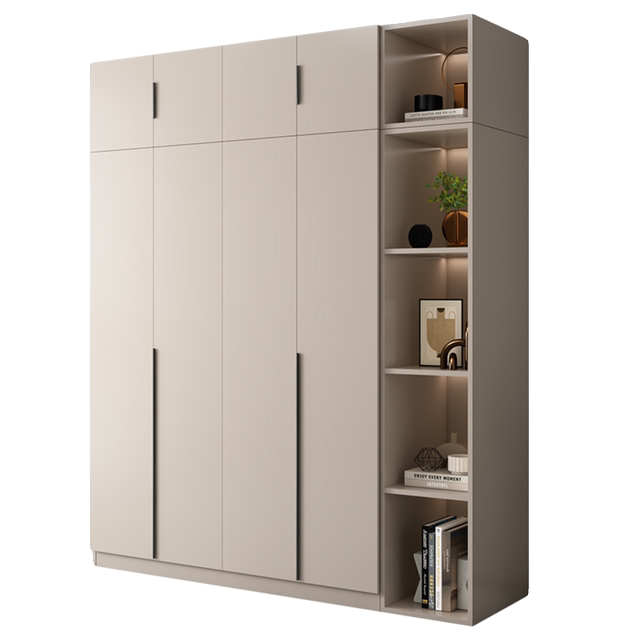 Wardrobe Home Bedroom Solid Wood Simple Small Apartment Customized Combination Wardrobe Rental Room Storage Cabinet Storage Wardrobe