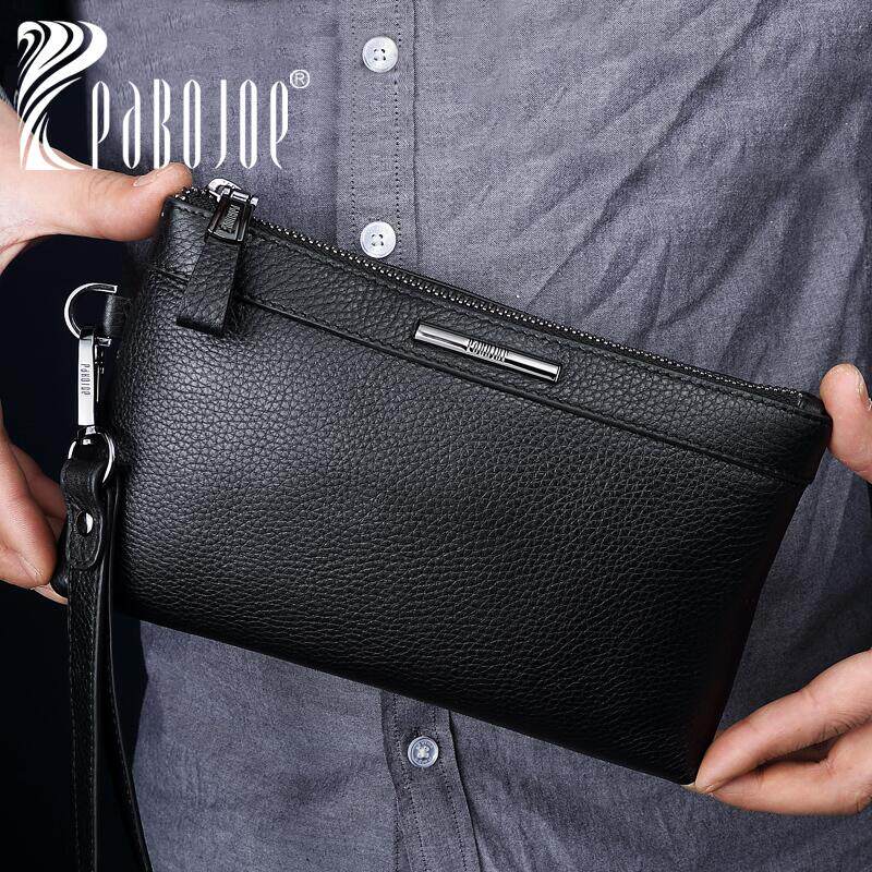 Clutch bag men's leather small handbag 2019 new business envelope bag first layer cowhide soft leather hand grab mobile phone bag