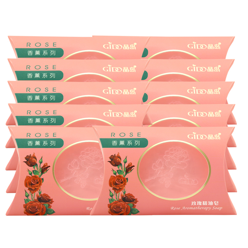 [10 miếng] Crystal Island Aromatheracco Rose Oil Soap Handmade Soap 45g Moisturising Moisturising Cleansing Red Bell - Tinh dầu điều trị tinh dầu húng chanh