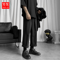 Functional high street pants Mens dk uniform pants Port wind drop sense straight tube tooling nine points casual trousers Suit wide leg pants