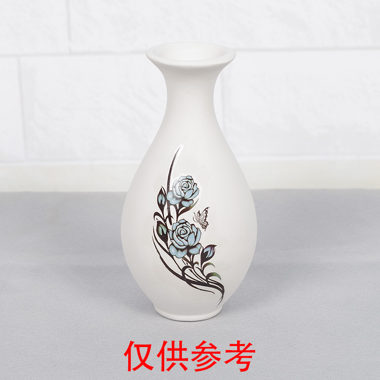 Bình nhỏ màu trắng vẽ tay gốm hoa nồi trong nhà để bàn khô hoa trang trí đồ trang trí đốt cháy bức tranh tự làm - Vase / Bồn hoa & Kệ chậu hoa treo ban công