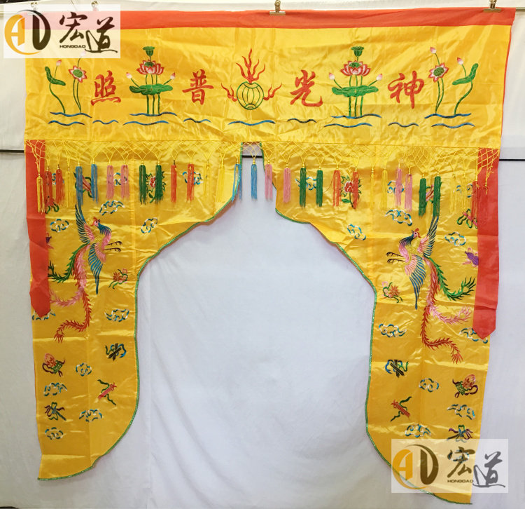 The Buddhist Scholar embroidered polenta with short coat and coat table circumference = 2 Milong tent Longmen Eight Immortals Feng's tent