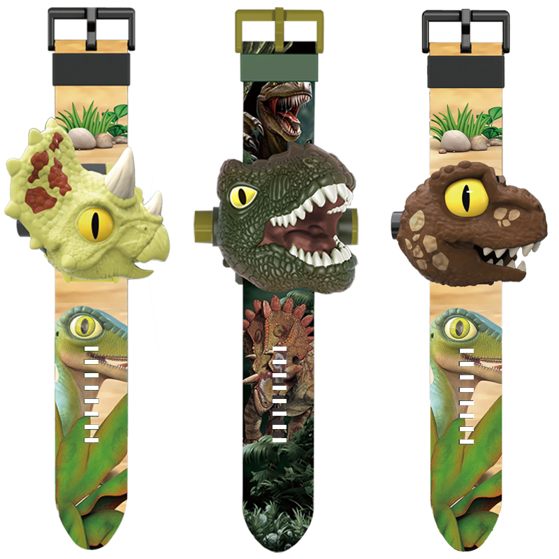 Children's Watch with Dinosaur Projection Toy, Tyrannosaurus Rex, Triceratops, Boys and Girls, Elementary School Students, Electronic Watch, Kindergarten Gift