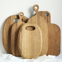  Nordic style wooden tray Solid wood pizza plate Dessert plate Western steak plate Bread plate Creative gourmet tableware