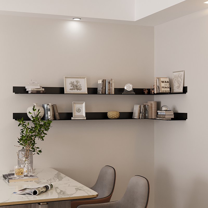 Creative wall angle shelf bookshelf living room wall hanging shelf glowing word partition wall display the receiver corner