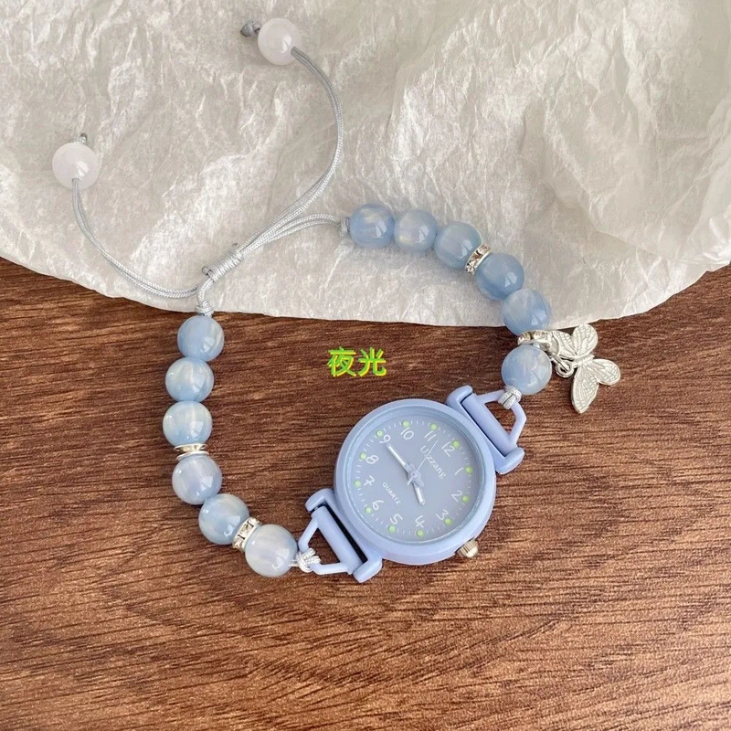 Sea Blue Butterfly Chain-Style Watch for Women ins Student Cute Japanese Niche Simple High-Value Luminous