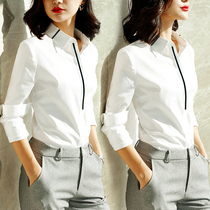 White shirt womens long-sleeved 2021 spring and summer new Korean version of formal work clothes tooling ol temperament professional shirt top