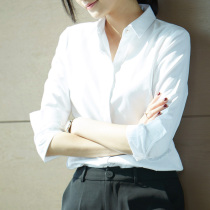 White shirt womens long and short sleeves 2021 spring and summer new Korean slim V-neck professional clothes shirt work clothes OL work clothes