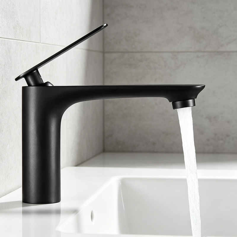 Bathroom Basin All-Copper Hot and Cold Water Faucet, Minimalist Creative Faucet for Home Use