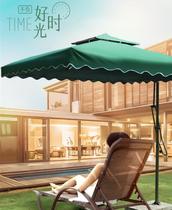 Commercial square double top new outdoor sun shop umbrella sunscreen dark green garden umbrella leisure umbrella beach