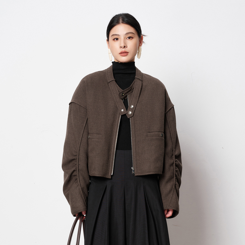 100% Wool 90% White Goose down Jacket for Women 2025 Winter New High-End Design Short Loose Lightweight Coat