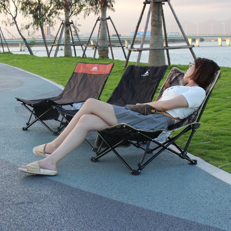 Outdoor folding chair reclining chair portable backrest leisure chair beach chair fishing chair home nap nap bed chair