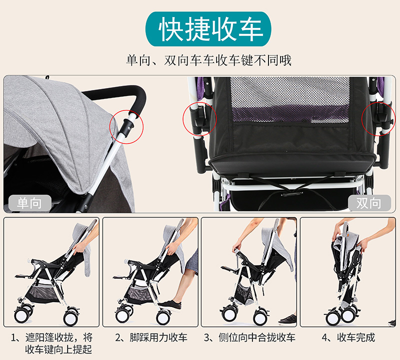 Xe đẩy em bé sinh đôi Yabe giỏ ngủ mở rộng có thể ngồi và gấp gấp tách đứa trẻ thứ hai lớn xe đẩy em bé - Xe đẩy / Đi bộ xe đẩy cho bé