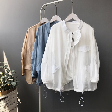 2018夏季新款韩版百搭女士防晒衣女短款薄款