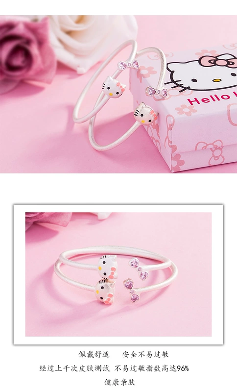 Hello kitty s925 sterling bạc chuyển vòng tay nữ vòng tay nữ sinh viên Hello Kitty bé quà tặng sinh nhật vòng daniel wellington 