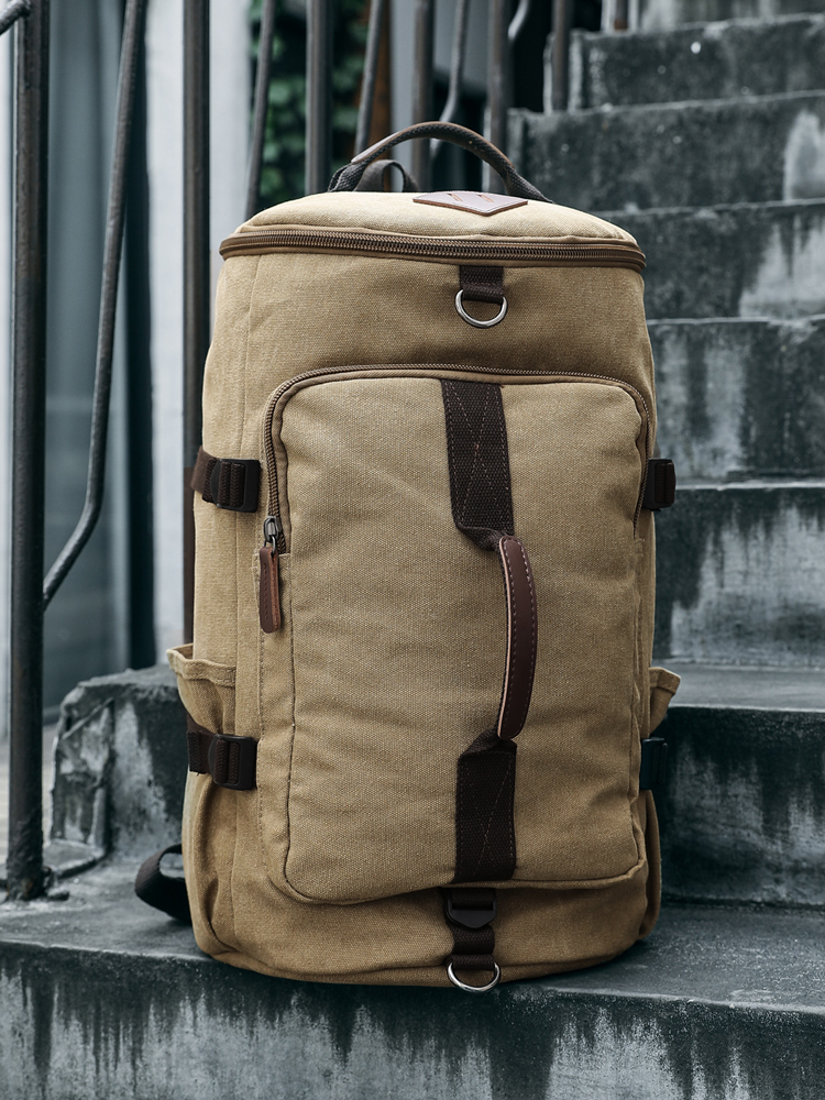 Travel bag Men extra large capacity canvas travel backpack Extra large outdoor carry-on luggage Multi-function mountaineering backpack