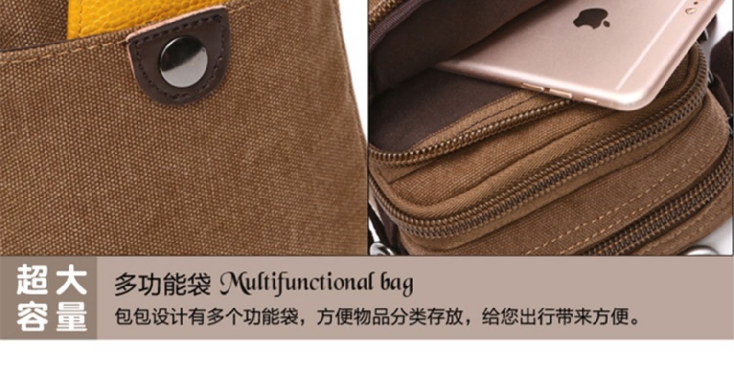 Túi đeo vai đơn nam túi thủy triều nhỏ túi vải nhỏ túi nhẹ nam điện thoại di động túi mini túi - Túi của con người balo gucci
