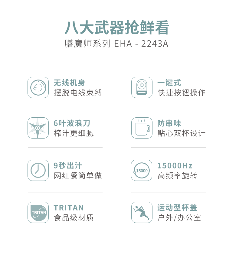 膳魔师 EH2A-2243A 迷你便携无线榨汁机 图2