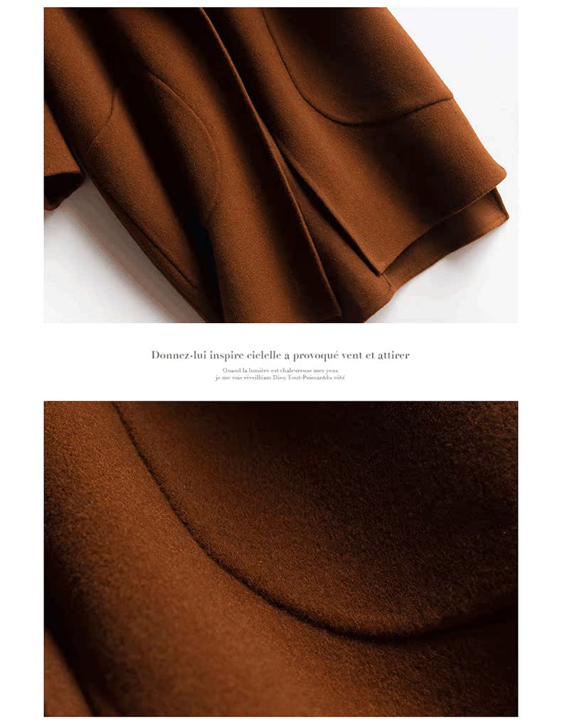 Áo khoác cashmere cao cấp hai mặt mới dành cho nữ phần giữa lỏng lẻo kích thước lớn áo len sơ mi đầy đủ lông cừu ngoài mùa áo khoác nữ hàng hiệu