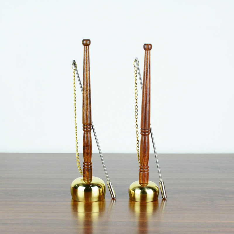 Buddhist supplies copper induction Fan Bao musical instrument auxiliary recitation instrument Taiwan Yinqing Large wooden handle to attract good sound