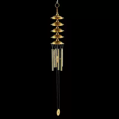 Feng Shui ornaments Hanging pure copper copper bells Five-layer copper wind chimes Town house Wang commercial five yellow and two black ornaments