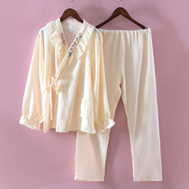 Summer months Childrens clothing thin postpartum March 5 breast-feeding pregnant pregnant women pyjamas gauze March spring pure cotton cloth summer style