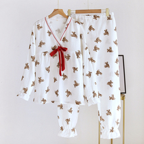 Summer months Children wear thin gauze spring pure cotton March Postnatal pregnant womans pyjamas April breastfeeding 200 kilos