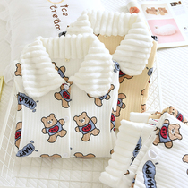 Autumn and Winter Moon clothing autumn 10 months October 11 cotton postpartum winter pregnant women pajamas increased by 200kg