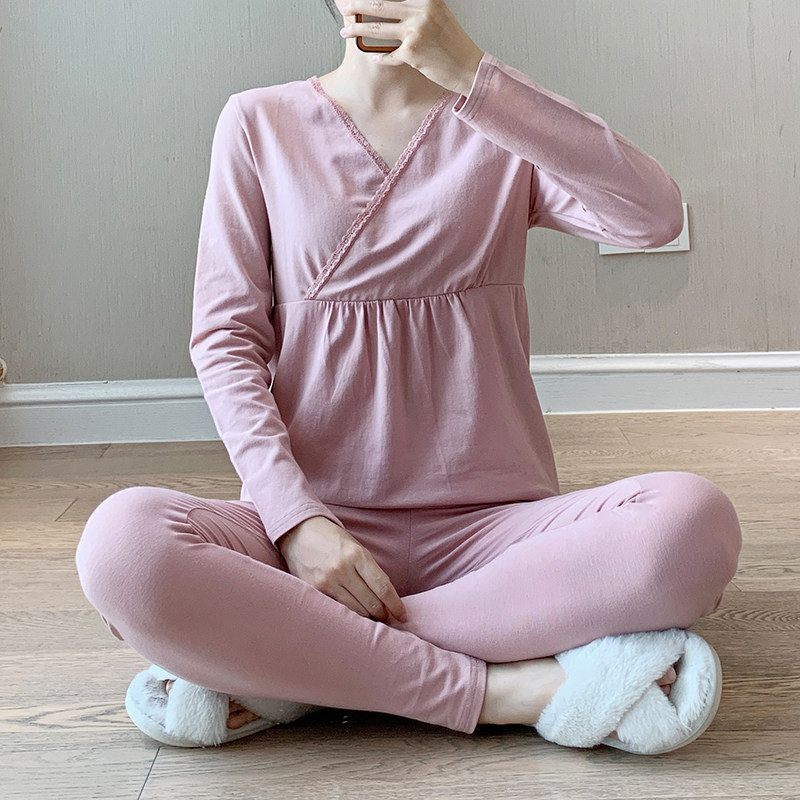 Pure cotton Moon Subsuit Fall October September Pregnant Woman Sleeping in autumn October Maternity Lactation Autumn October Maternal Breastfeeding