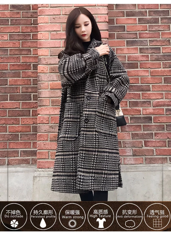 Giải phóng mặt bằng đặc biệt dành cho nữ 2018 áo khoác kẻ sọc mới Áo len nữ phiên bản Hàn Quốc dài đến đầu gối giản dị - Áo khoác dài