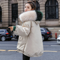 Pie overcomes down the down cotton clothes Girl 2021 New womens dress cotton padded jacket Loose Winter Medium Long Cotton Coat Jacket