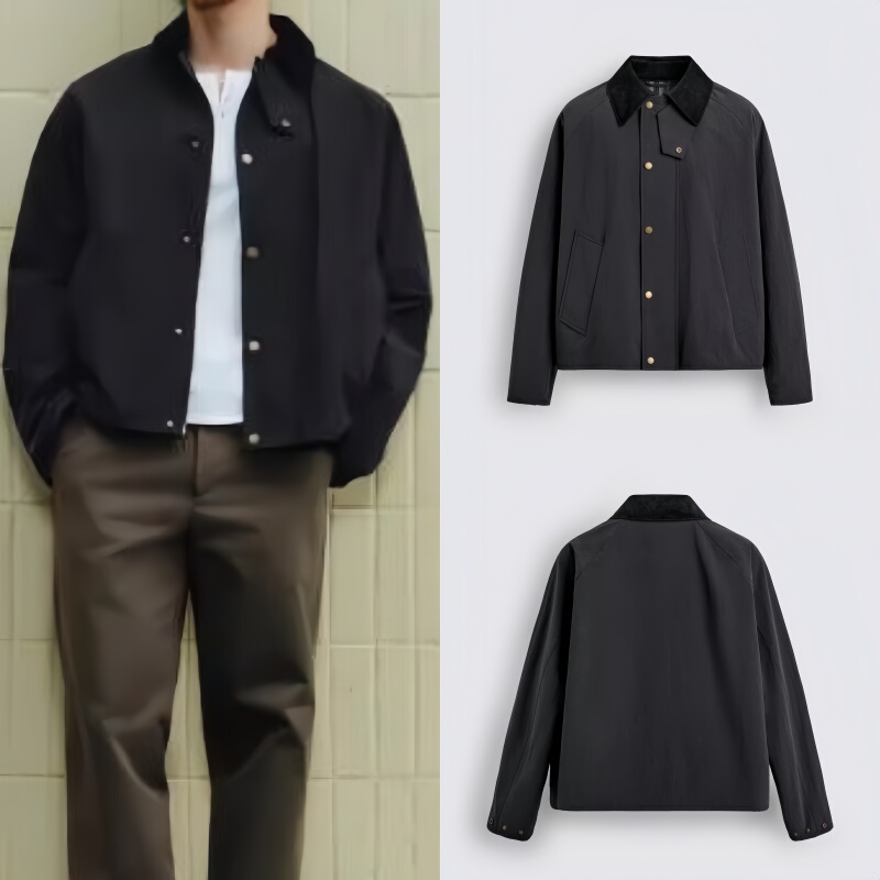 Cabinet 799! 2025 Winter New Arrivals Men's Clothing Patchwork Leather Lapel Short Jacket 8281102 800