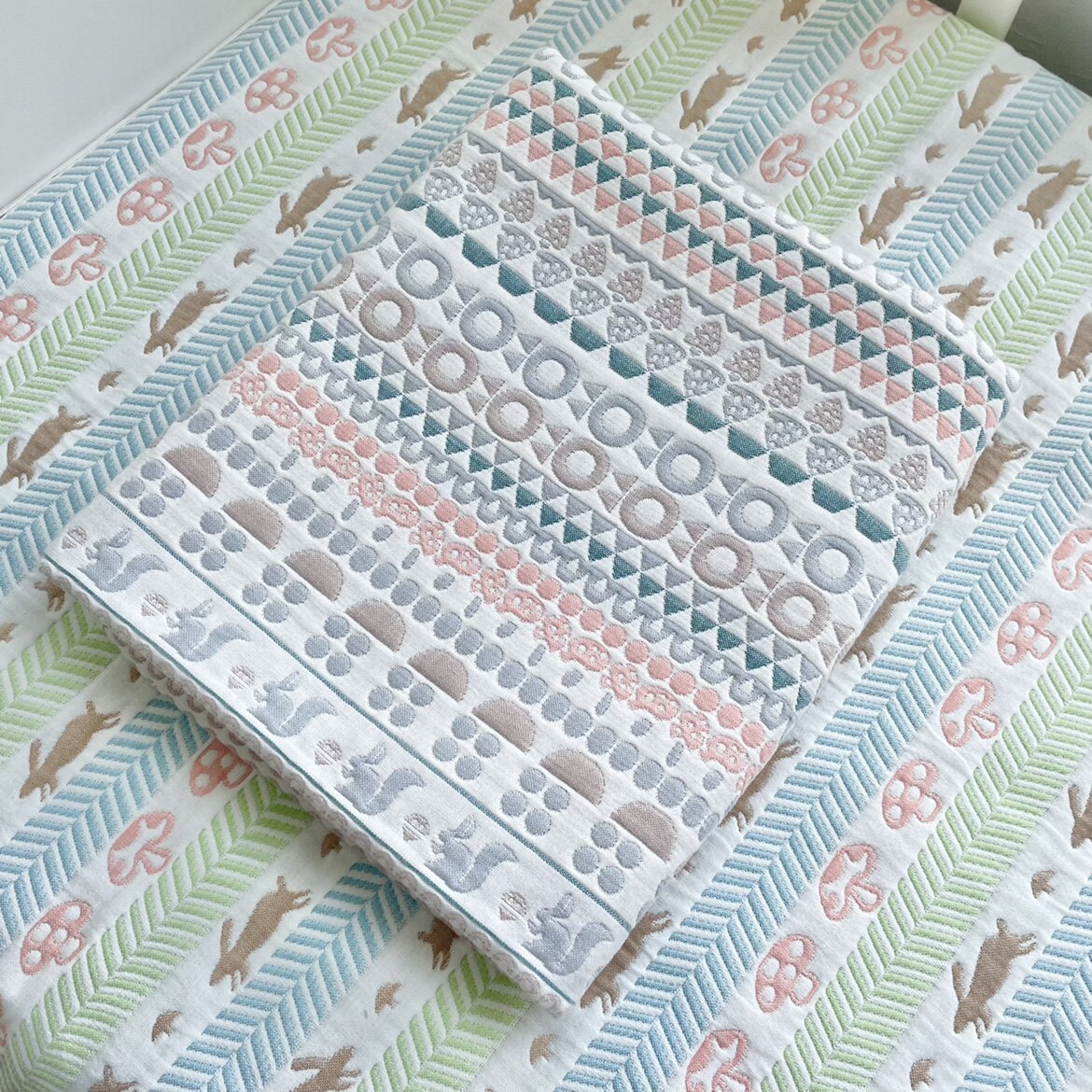 Six Layers Gauze Pure Cotton Baby Cold Mat Kindergarten Cool Mat Air Conditioning Room Adult Gauze Cool Mat A Type of sweat Sweat Breathable-Taobao