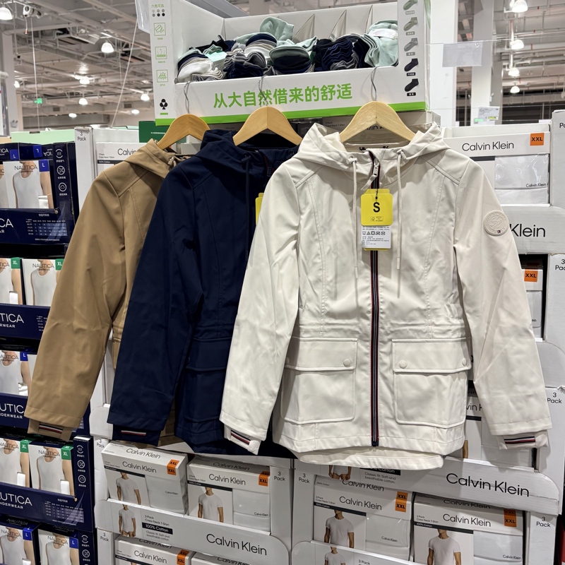 Costco Genuine Tommy Hilfiger Women's Hooded Jacket with Drawstring Waist, Casual Style Costco Genuine Tommy Hilfiger Women's Hooded Jacket with Drawstring Waist, Casual Style