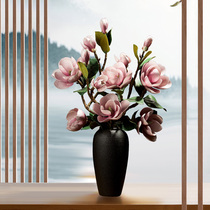 New Chinese Magnolia simulation bouquet living room furnishings large bunches high-end fake flower set floral ornaments vase vase