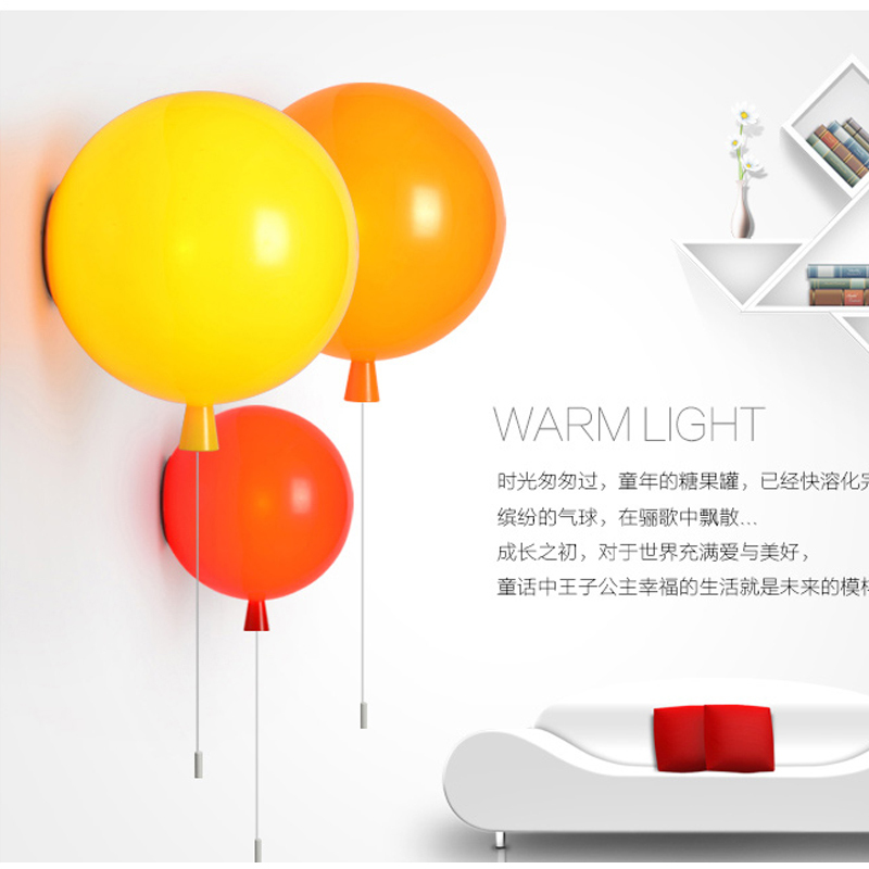 Photography Decorations Kidsren's Room Bedroom Lamp Aisle Wall Lamp Colorfulful Balloon Scandinavian Creative Personalized Wedding Lamp