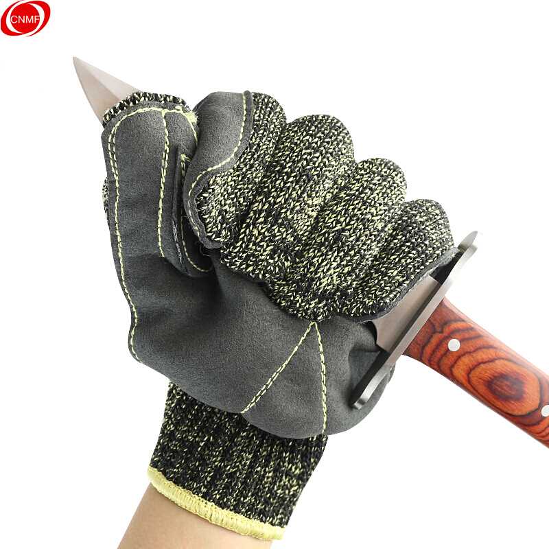 Conspiracy Foe 5 Level Anti-Cut Steel Wire Bull Leather Gloves Fire Rescue Car Sheet Metal Sheet Metal Handling Use Abrasion Resistant