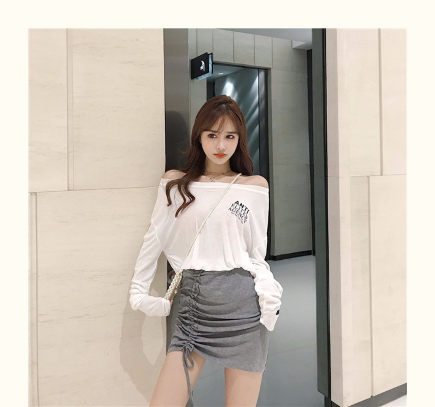 Kimchi 0o0o eo cao túi hông váy dây rút váy thiết kế ý nghĩa nữ thích hợp váy đơn mảnh nửa thân váy hoang dã - Váy chân váy tầng ngắn